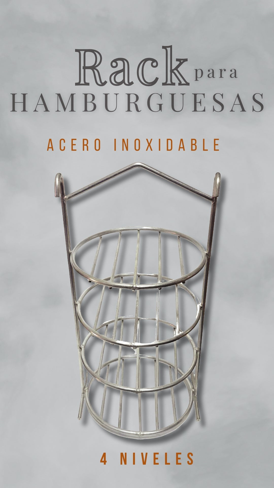 Rack para Ahumar Hamburguesas de 4 Niveles Cromado