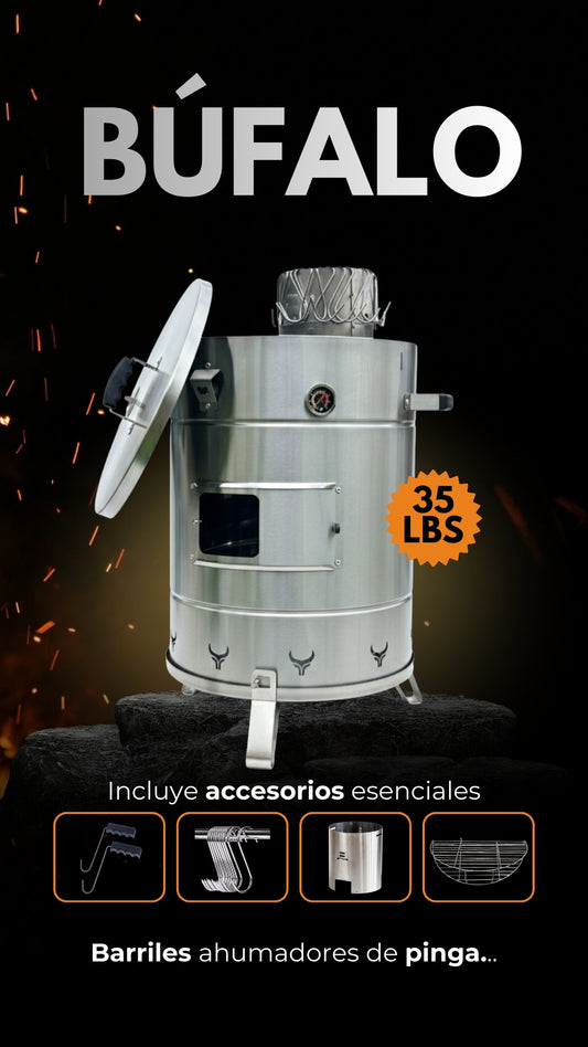 Barril Ahumador Bufalo en Acero Inoxidable
