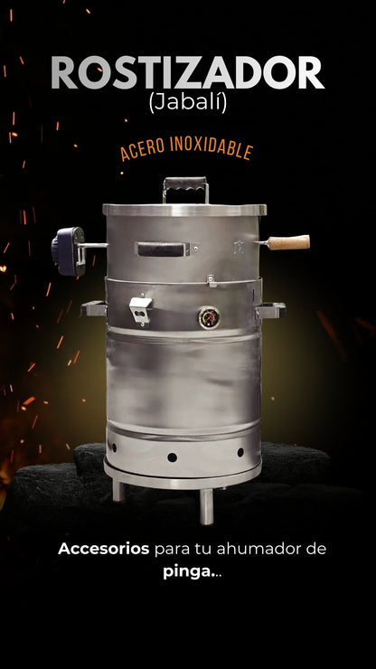 Rostizador para Barril Ahumador Jabali en Acero Inoxidable