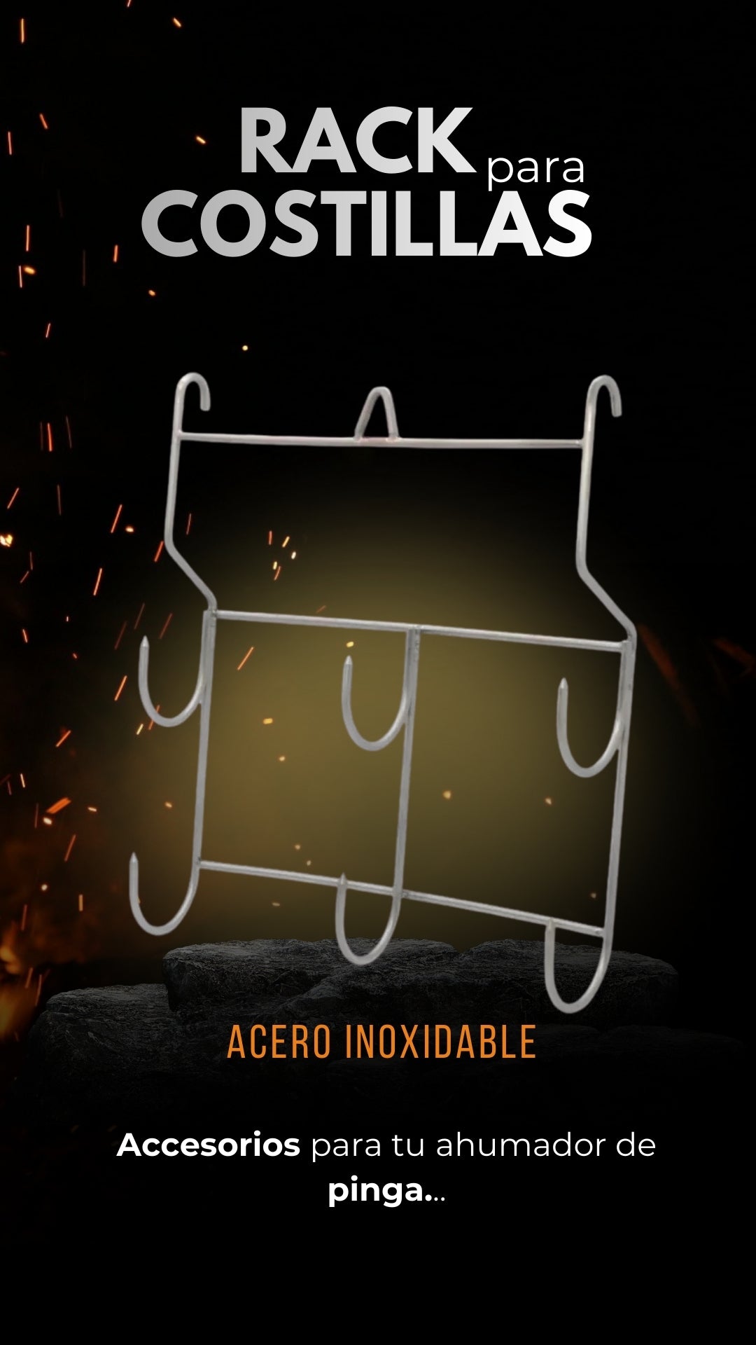 Rack para Ahumar Costillas en Acero Inoxidable