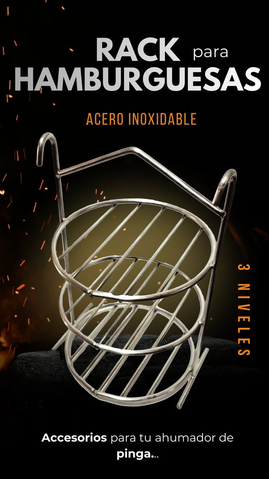 Rack para Hamburguesas de 3 Niveles en Acero Inoxidable