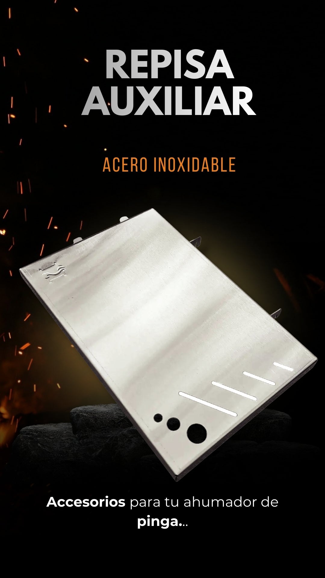 Repisa Mesa Auxiliar para Barril en Acero Inoxidable