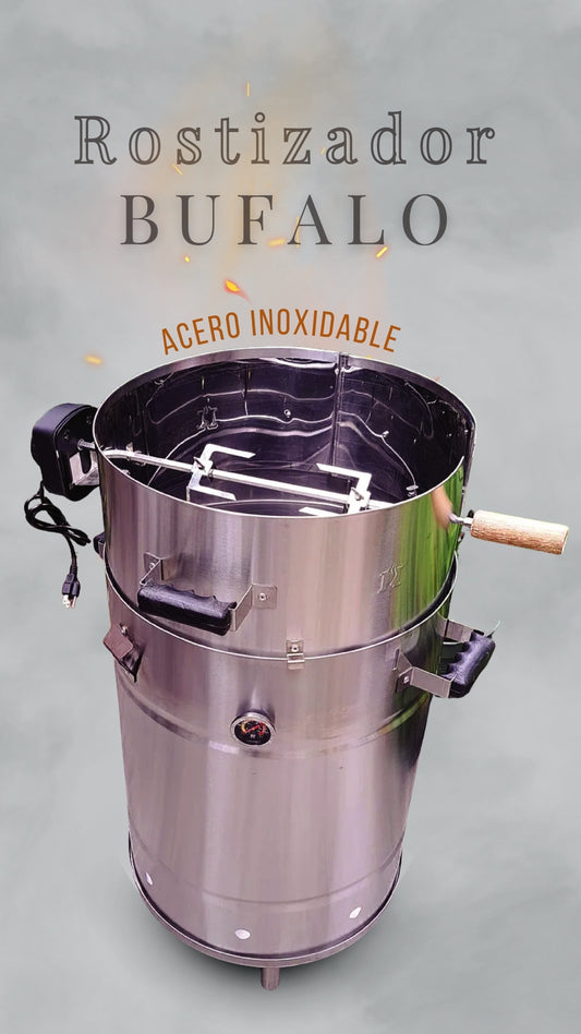 Rostizador para Barril Ahumador Bufalo en Acero Inoxidable
