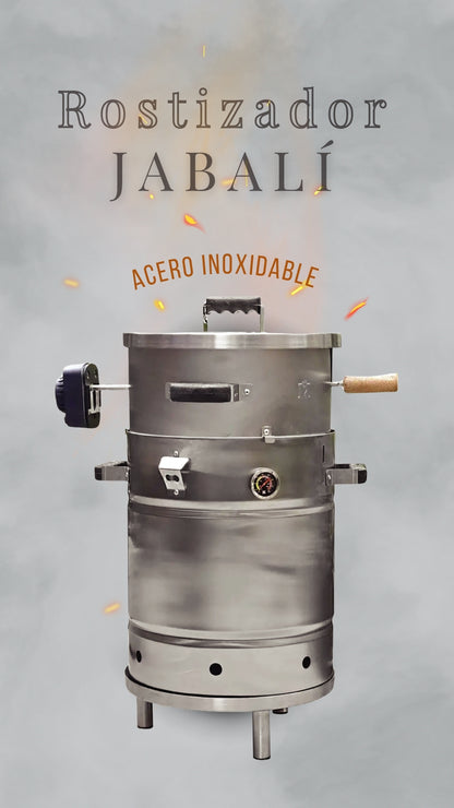 Rostizador para Barril Ahumador Jabali en Acero Inoxidable