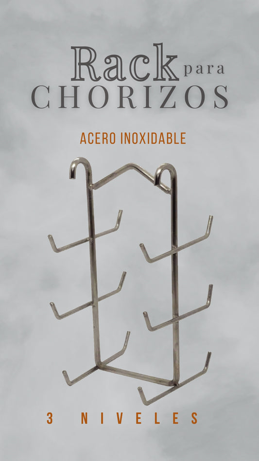 Rack para Ahumar Chorizos de 3 Niveles en Acero Inoxidable
