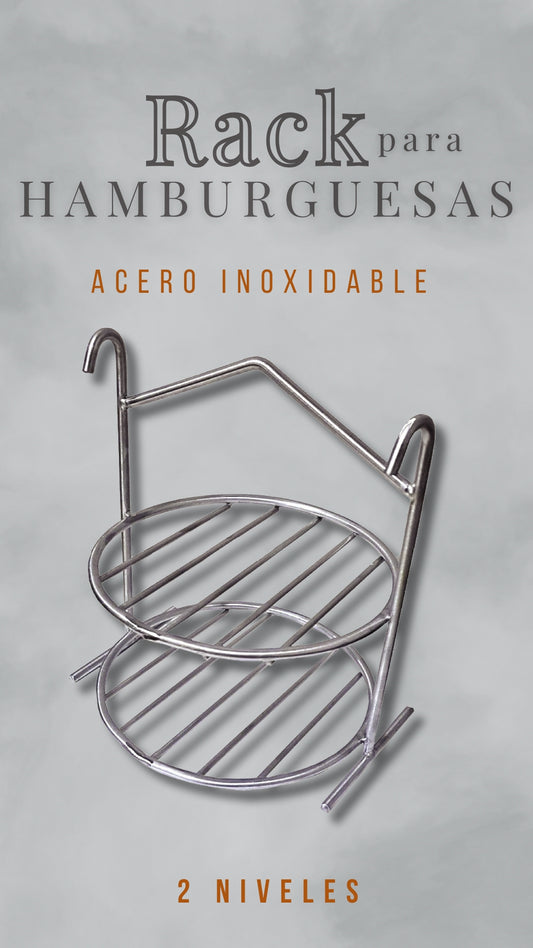 Rack para Hamburguesas de 2 Niveles en Acero Inoxidable