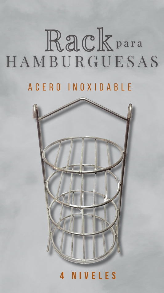 Rack para Ahumar Hamburguesas de 4 Niveles Cromado