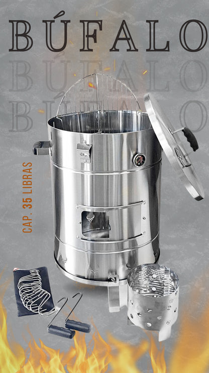 Barril Ahumador Bufalo en Acero Inoxidable