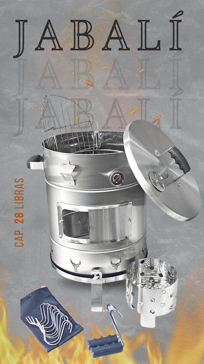 Barril Ahumador Jabali en Acero Inoxidable