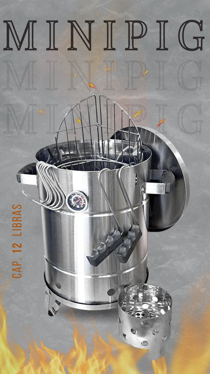 Barril Ahumador Mini Pig en Acero Inoxidable
